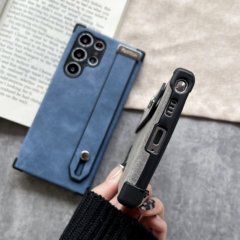 Ốp Điện Thoại Da Lộn Có Dây Đeo Cho Samsung Galaxy S22 Ultra S21 S21ultra S21FE S20FE S10Plus