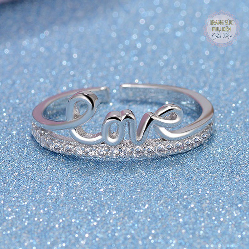 Nhẫn nữ thời trang chữ Love N24 bạc ý S925 nhỏ xinh