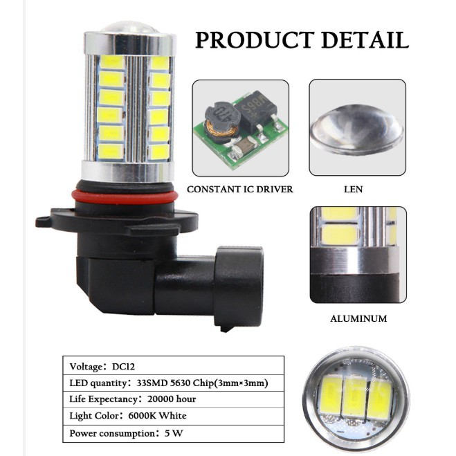 Đèn Led Kevanly H4 H7 Led H8 H11 9005 Hb3 9006 Hb4 P13W H16 5630 33smd Cho Xe Hơi