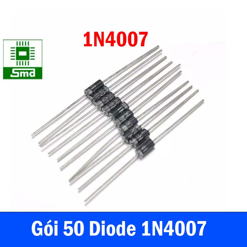 Gói 50 Con Diode Chỉnh Lưu 1A 1000V 1N4007 1N4001 Kiểu Chân Dip Diot Cắm Loại Tốt