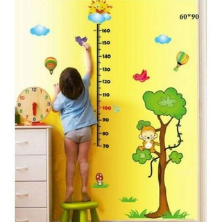 Decal dán tường đo chiều cao cây khỉ