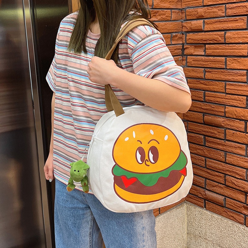 Ba Lô Học Sinh Hình Hamburger Dễ Thương Giá Đỡ