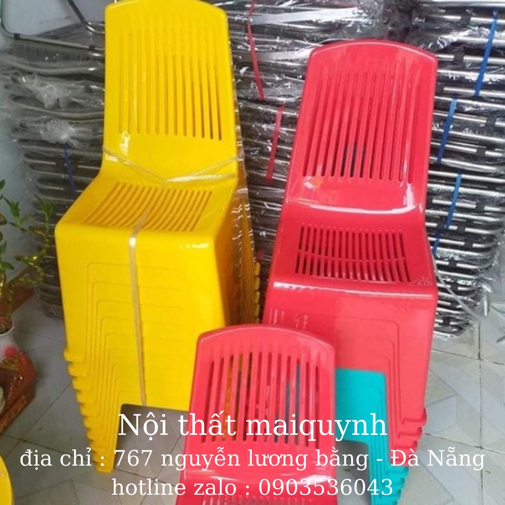 Ghế nhựa tựa lưng trà chanh song long ghế trà sữa