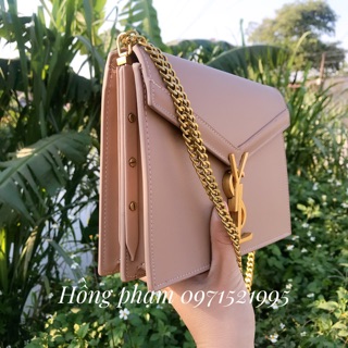 Túi Túi chữ Y sườn nẹp đinh lót đỏ xích đặc mài dẹt. Ảnh thật +video