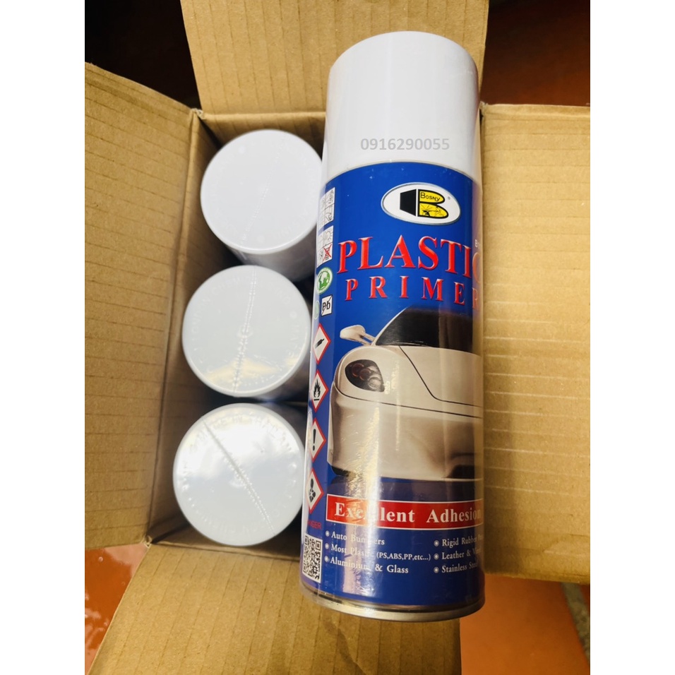 Sơn lót nhựa dạng xịt Bosny plastic Primer Spray