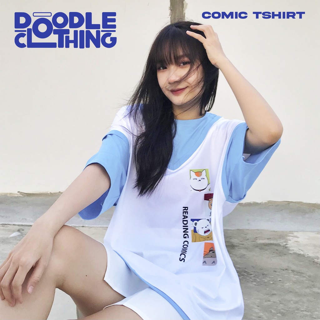 Áo Thun Phối Độc Đáo Nam Nữ Tay Lỡ Unisex Oversize Áo phông Form Rộng Basic Tee ÁO PHỐI COMIC