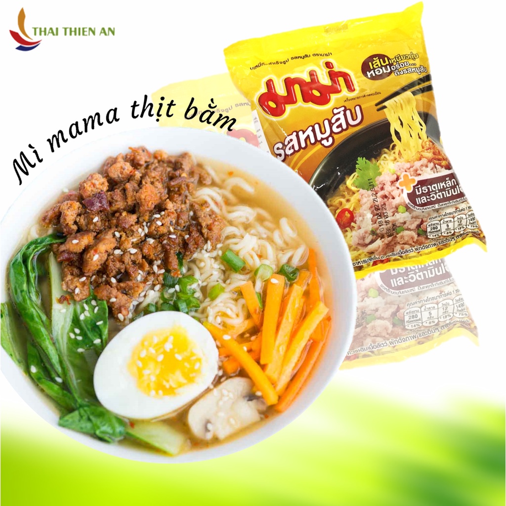 Thùng mì gói MAMA thịt bằm Thái Lan 30 gói