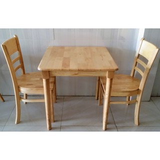 Combo 2 ghế cabin mặt gỗ cao su