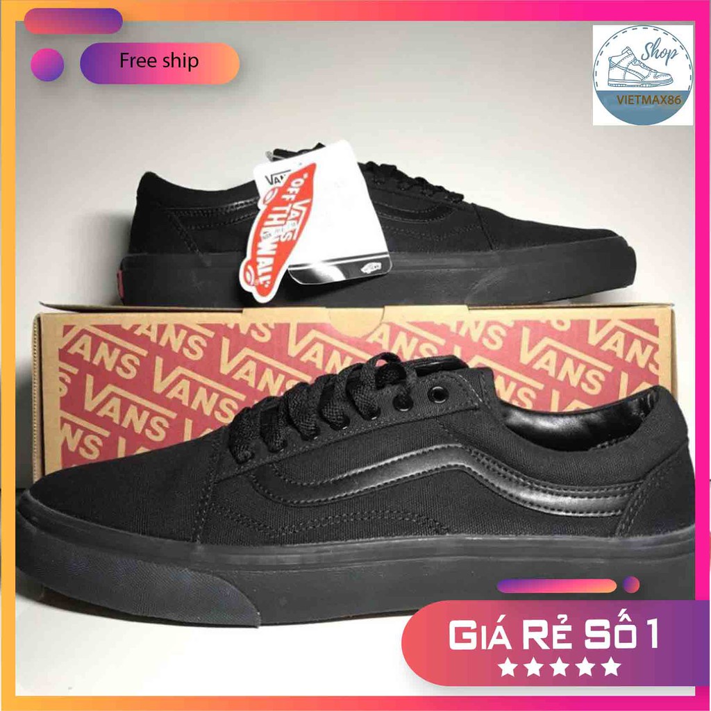 Giày Sneaker Vns Old Full Đen cho nam và nữ, giày thời trang giá rẻ tặng kèm hộp / vietmax86