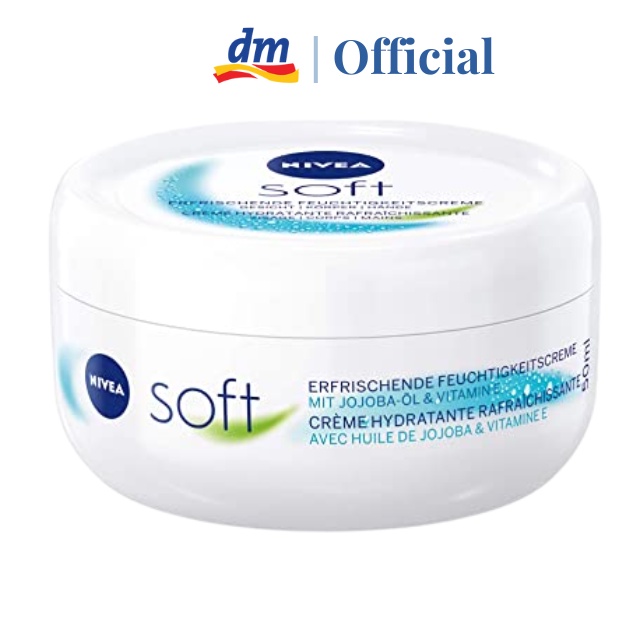 Kem dưỡng ẩm Nivea Soft Đức  giảm khô da viêm da tạo độ ẩm chống nẻ da mịn màng 200ml & 375ml