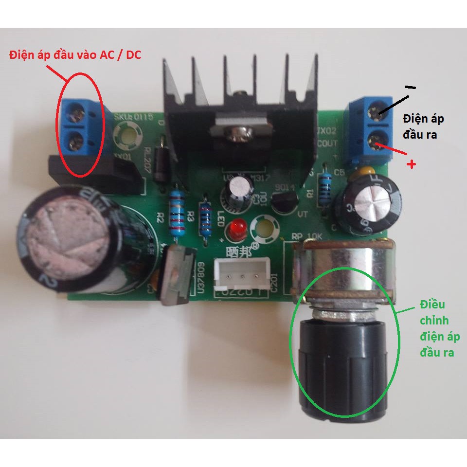 Module Nguồn LM317 1.25V-27V 1.5A Chất Lượng