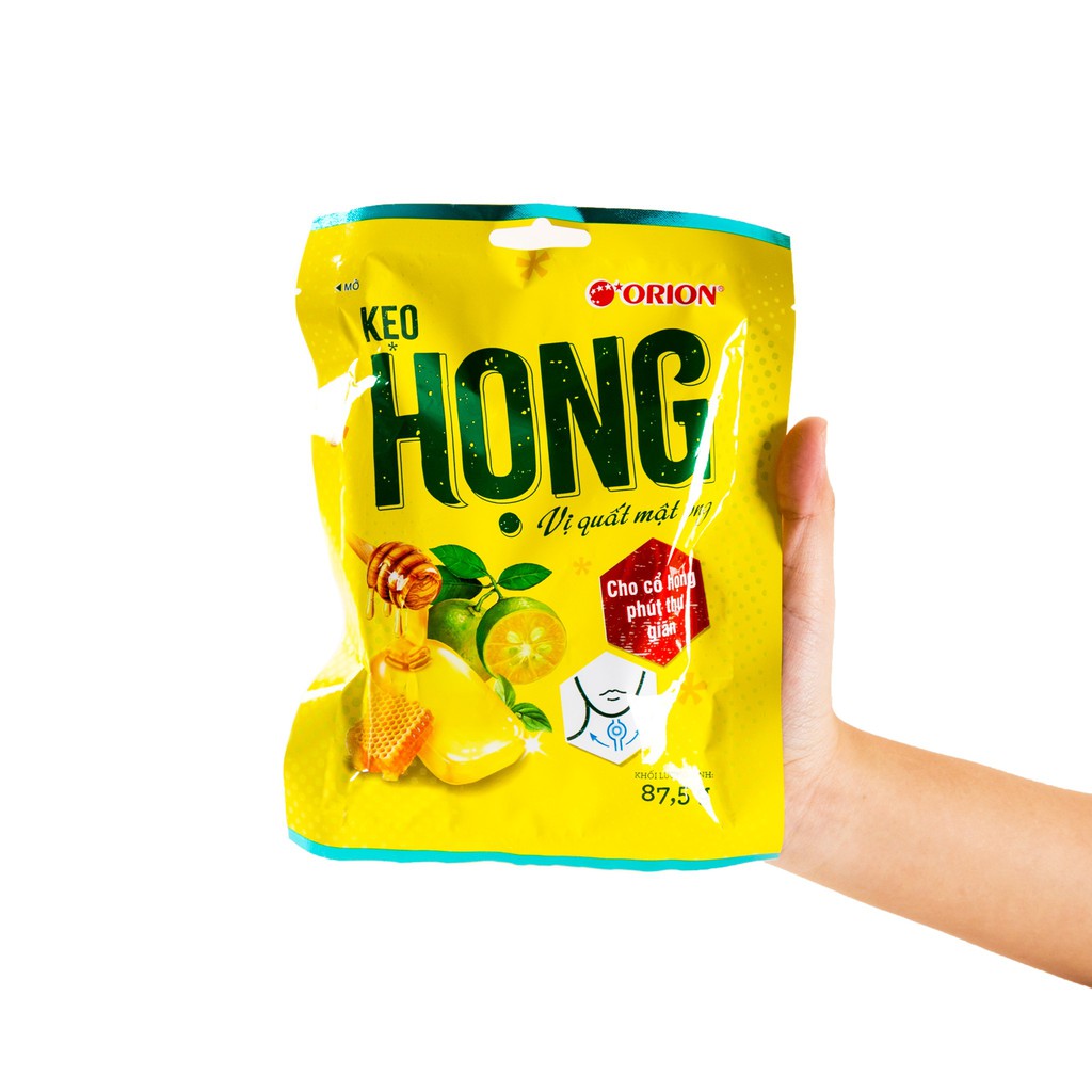 Kẹo ngậm họng Orion Vị Quất Mật ong gói 87,5g (25 viên) Lẻ 1 gói