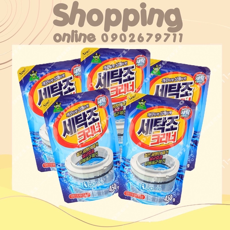 Combo 5 Túi Bột Tẩy Lồng Máy Giặt Hàn Quốc 450G