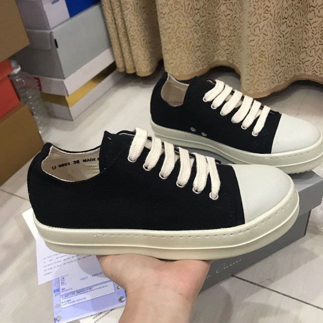 Rick Owen - Giày thể thao nam nữ - Giày rick owen cổ thấp đế thơm Full box Bill