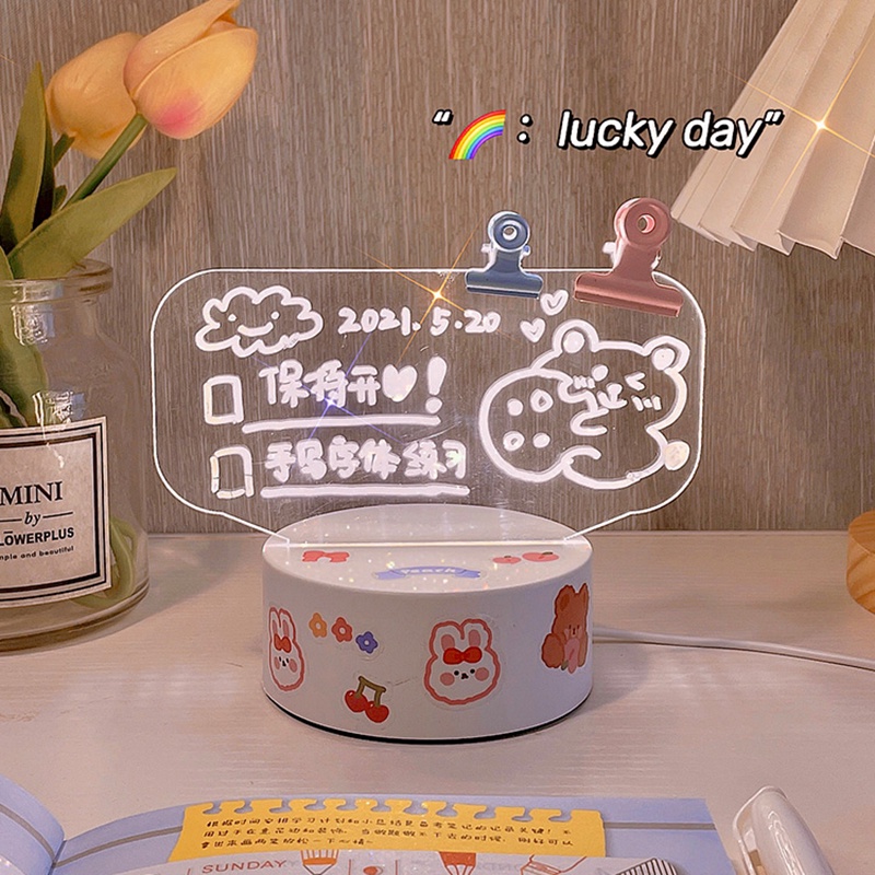 Set đèn + bảng ghi chú chất liệu acrylic 2 trong 1 cổng USB độc đáo cho sinh nhật (có bán lẻ)