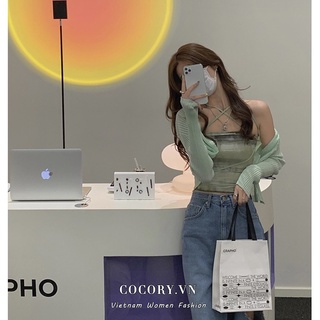 Cocorygirl Áo Hai Dây Thời Trang Vintage Cho Nữ