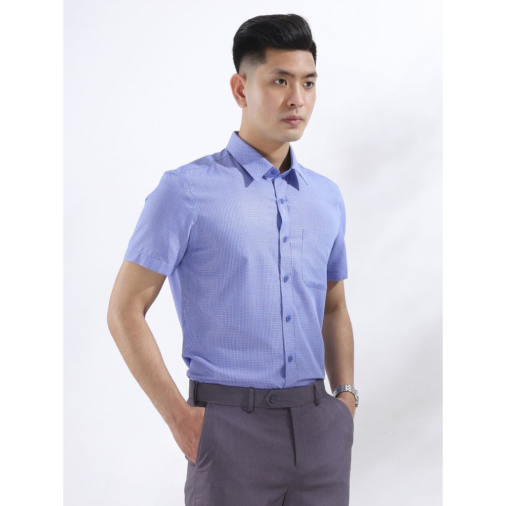 Áo sơ mi ARISTINO ngắn tay sợi sồi dáng reguler ass054s8