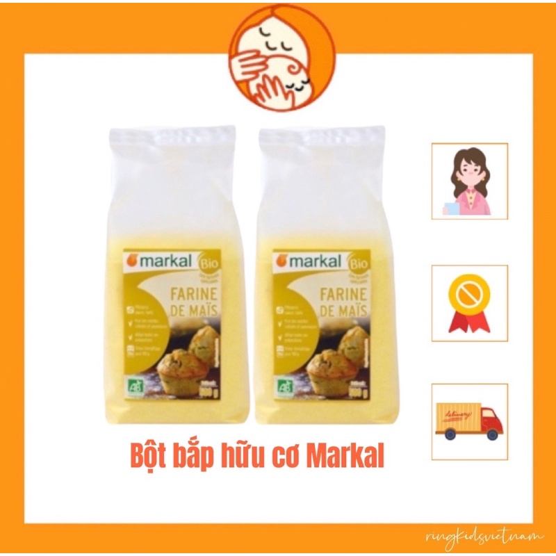 [Tách lẻ 100g] BỘT BẮP HỮU CƠ CHO BÉ ĂN DẶM Markal (Date 11/2022)
