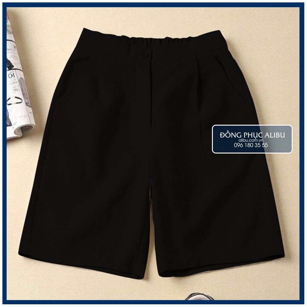 (sale sốc 50%) Quần culottes đũi lửng  mềm mát lưng thun cúc trước cho mùa hè