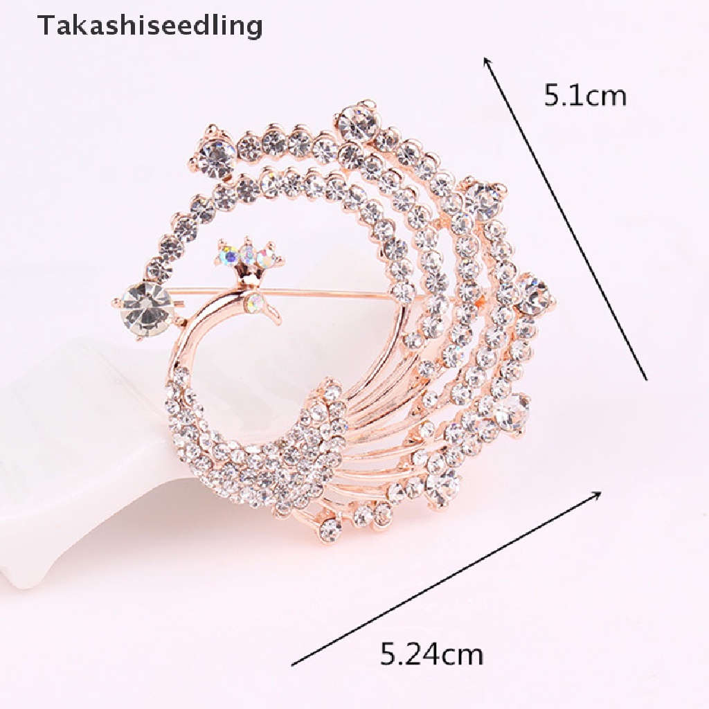 Trâm cài áo hình chim công pha lê trang trí tiệc dành cho nữ độc đáo thanh lịch