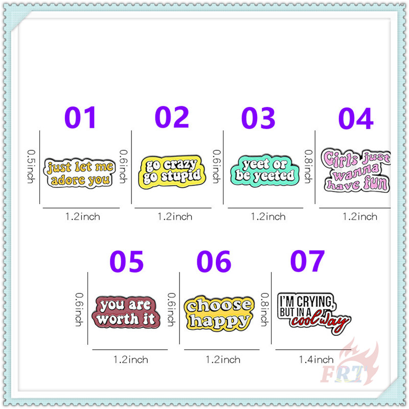 Huy hiệu cài áo ba lô tráng men họa tiết dòng chữ cái Tiếng Anh 01