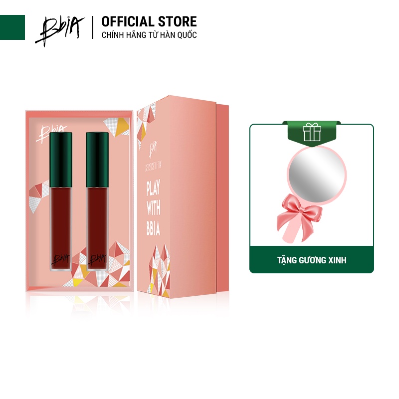 Combo Double Asia - 2 son kem lì Asia Edition 5g/thỏi + Hộp quà tặng 2g+1 Gương 5g - Bbia Official Store