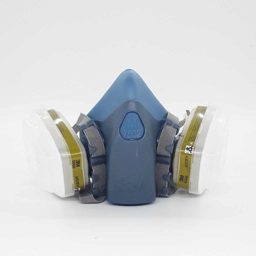 Bộ Mặt nạ khẩu trang phòng độc 3M 7502 + Phin lọc 6006 - Phun thuốc sâu, chất khí độc hại, khí amoniac