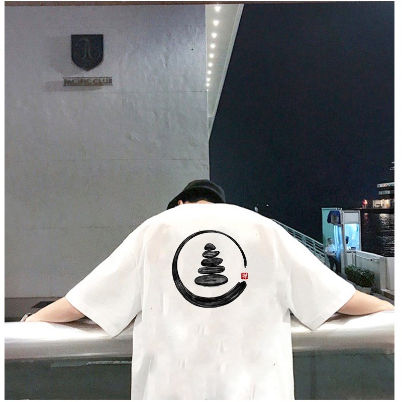 Áo thun tay lỡ nam nữ form rộng họa tiết Nhật Bản vải dày mịn 2021T3136