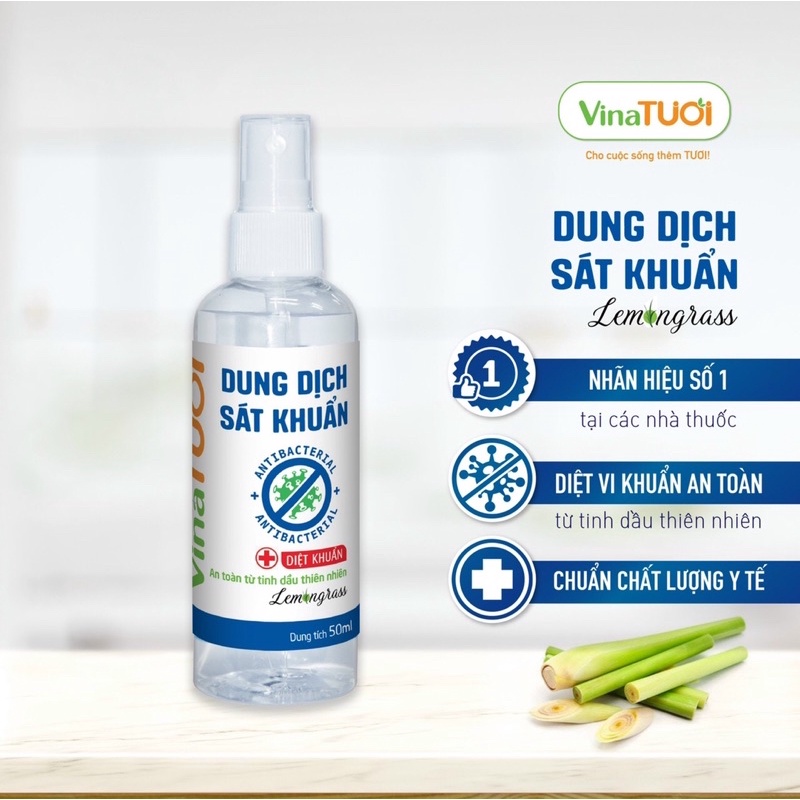 Dung Dịch Sát khuẩn Hương Sả Chanh VINATƯƠI