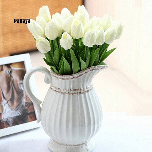 Bó Hoa Tulip Nhân Tạo Bằng Lụa Latex Trang Trí Nhà Cửa / Tiệc Cưới