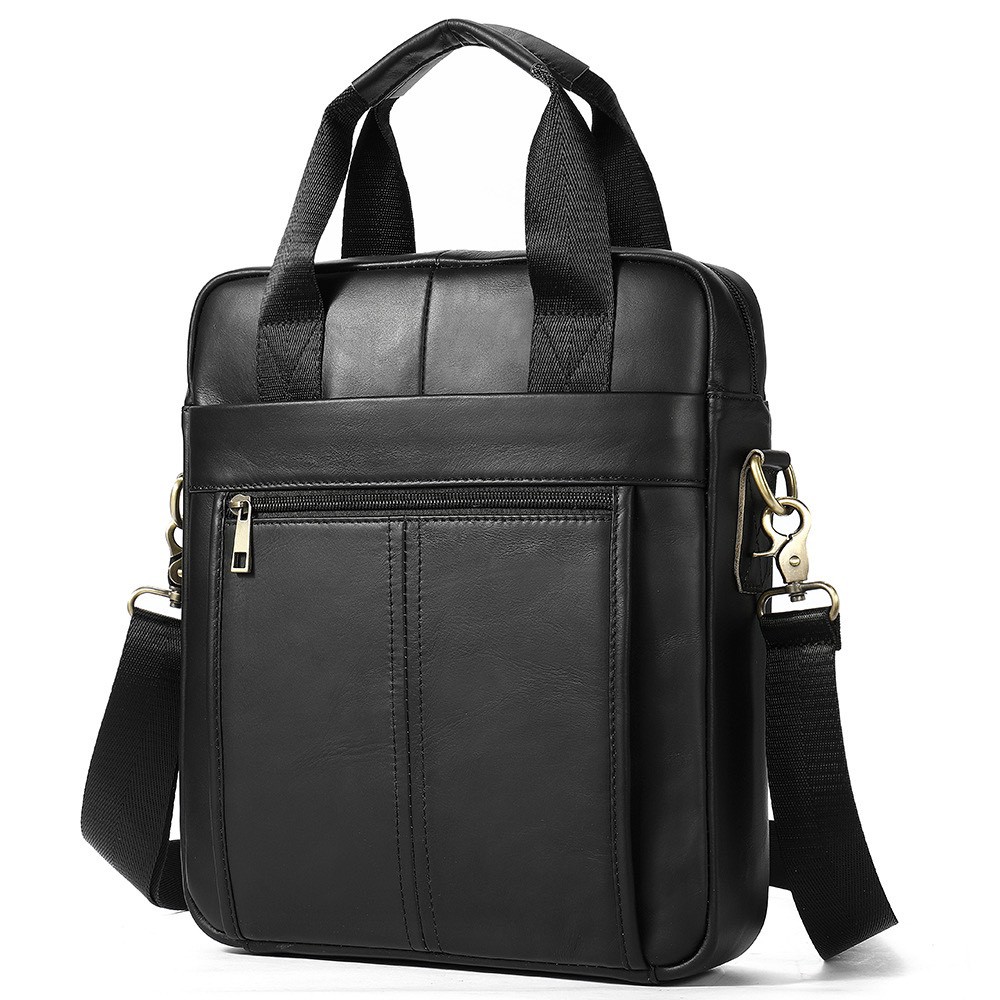 Túi đeo chéo nam da bò cao cấp T27 túi đứng 30.5x26x6cm (Nâu đậm - Nâu sáng - Đen)