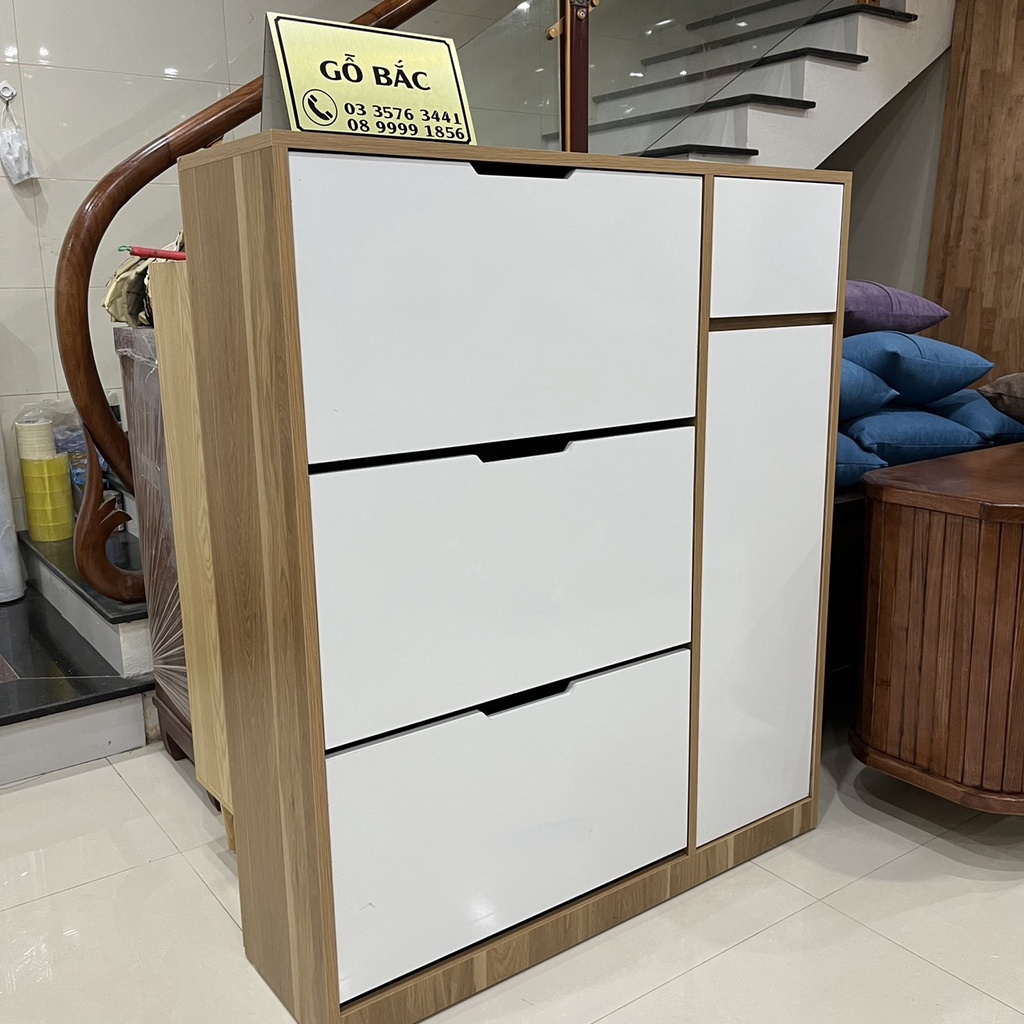 Tủ giày thông minh cánh lật gỗ MDF phủ melamine - tủ giầy thông minh cánh lật có ô để mũ bảo hiểm