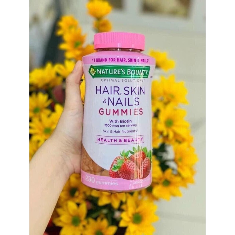 [Date 4/2022] Kẹo dẻo hỗ trợ tóc dày, móng khoẻ và da đẹp Nature’s Bounty Hair, Skin, Nails Gummies Mỹ