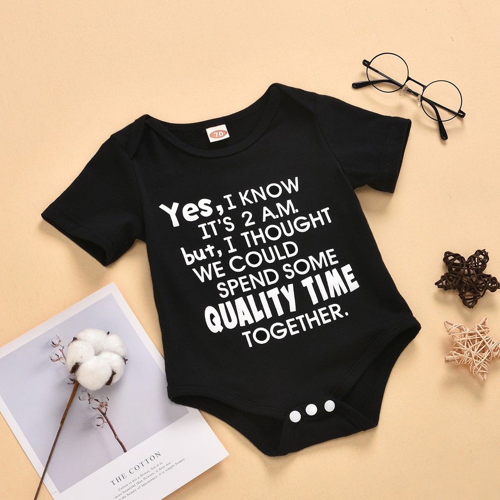 Bộ Bodysuit In Chữ Cho Bé