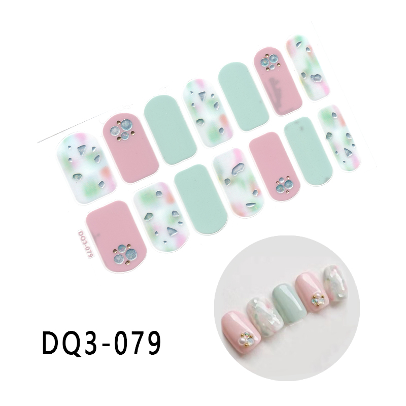 Set 14 miếng dán trang trí móng tay nhãn dán 3d dq3_74-88