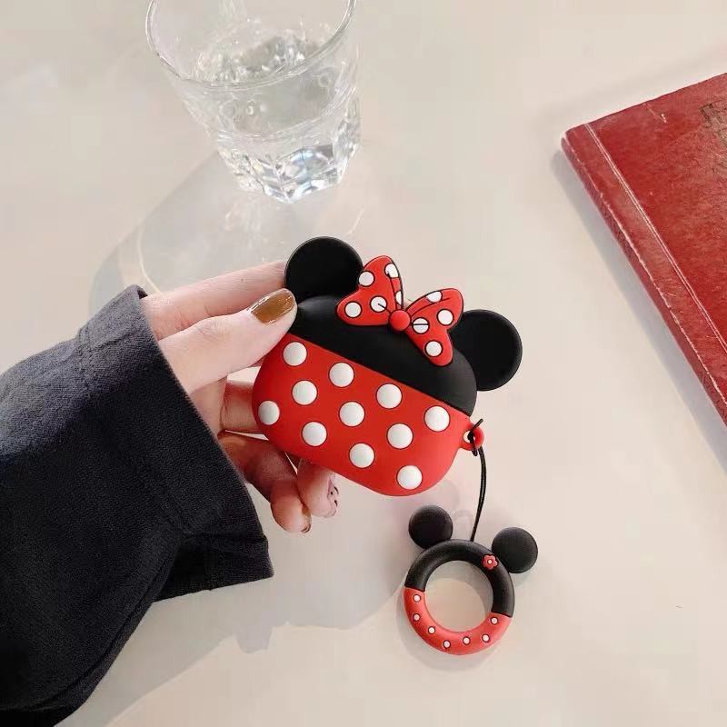 Disney Vỏ Bảo Vệ Hộp Đựng Tai Nghe Airpods Hình Chuột Mickey Minnie Đáng Yêu