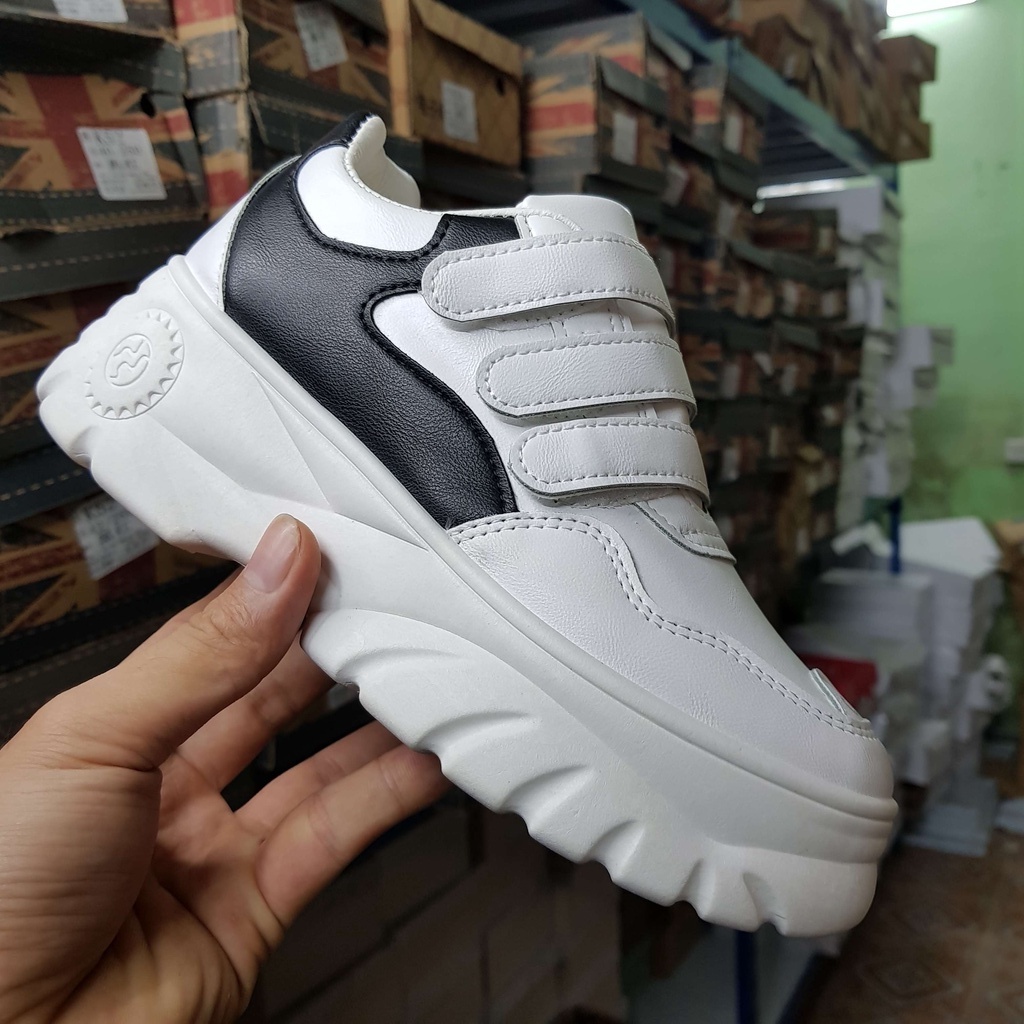 GIÀY THỂ THAO NỮ DA ĐẾ ĐỘN QUAI DÁN CAO CẤP BH16