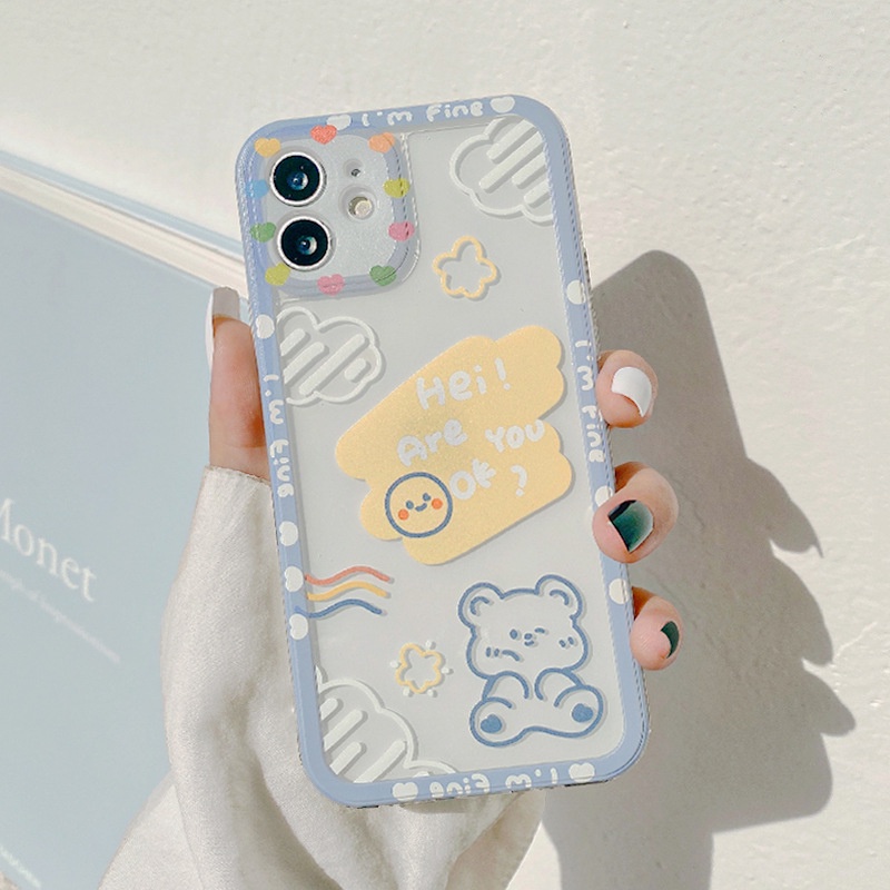 Ốp iphone 11 Ốp điện thoại TPU họa tiết gấu hoạt hình cho IPHONE 11 PRO MAX X XR XS MAX 7 8 PLUS SE 2020 12 PRO MAX 12 MINI 13 pro max 13 mini