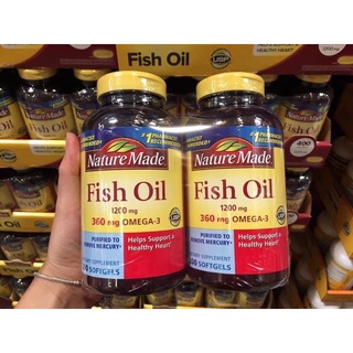 Viên Uống Bổ Sung Dầu Cá Nature Made Fish Oil 1200mg hộp 200 Viên Chuẩn Hàng Mỹ