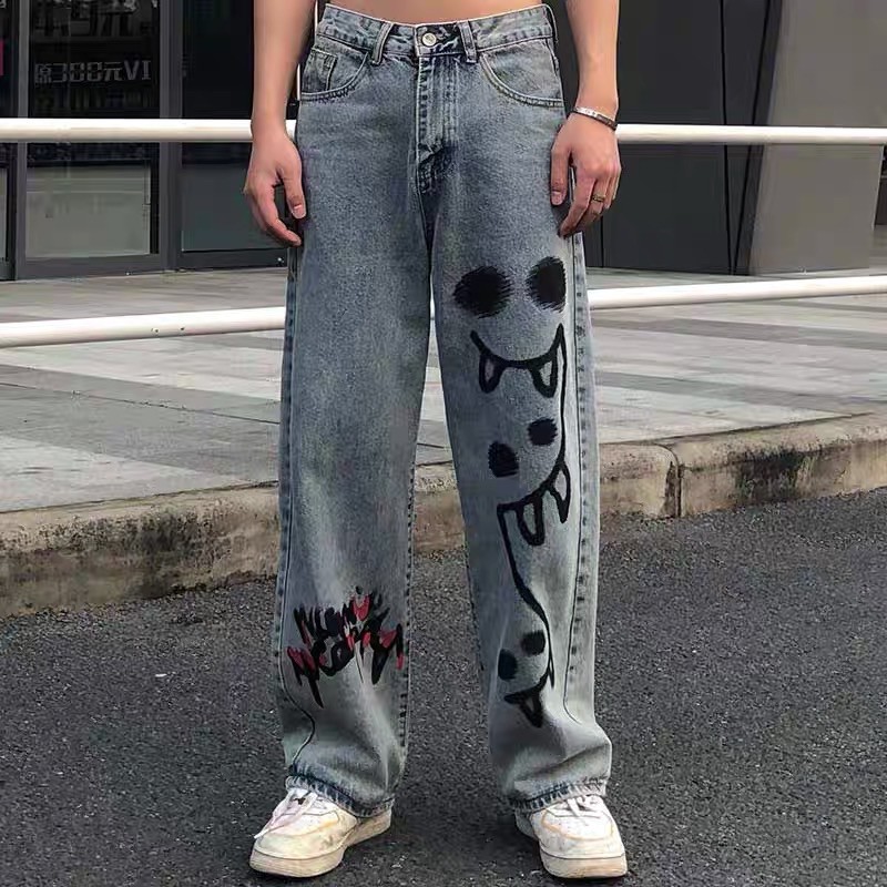 QUẦN BAGGY JEANS HOẠ TIẾT FORM RỘNG UNISEX (kèm hình chụp thật)