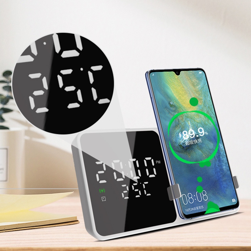 Đồng Hồ Báo Thức Kỹ Thuật Số Đa Năng 15W Kèm Sạc Tiện Dụng