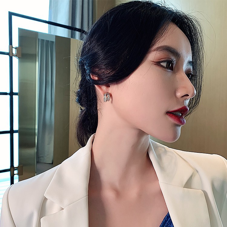 Bông Tai Đính Đá Zircon Sang Trọng Cho Nữ / Khuyên tai