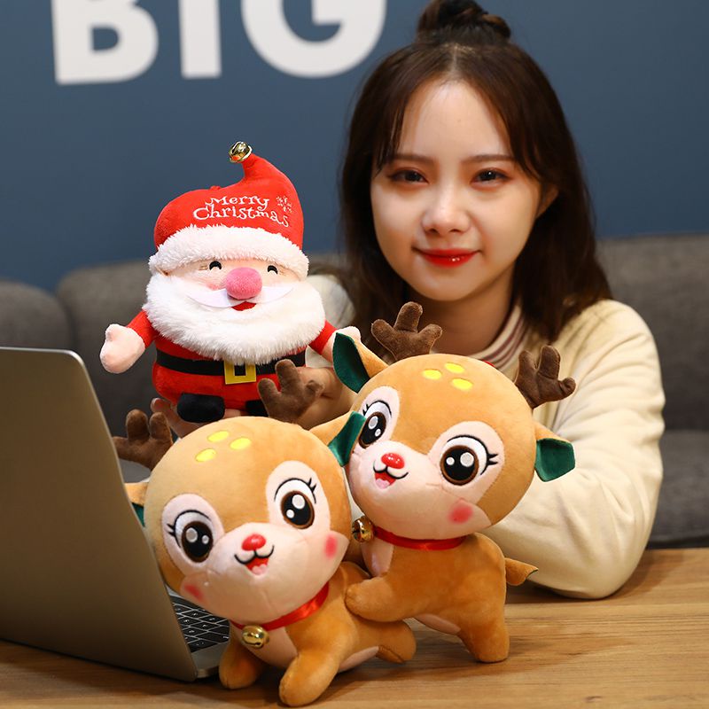 Đồ chơi nhồi bông 20cm hình ông già noel/tuần lộc xinh xắn