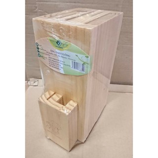 Ống gỗ cắm dao - kéo