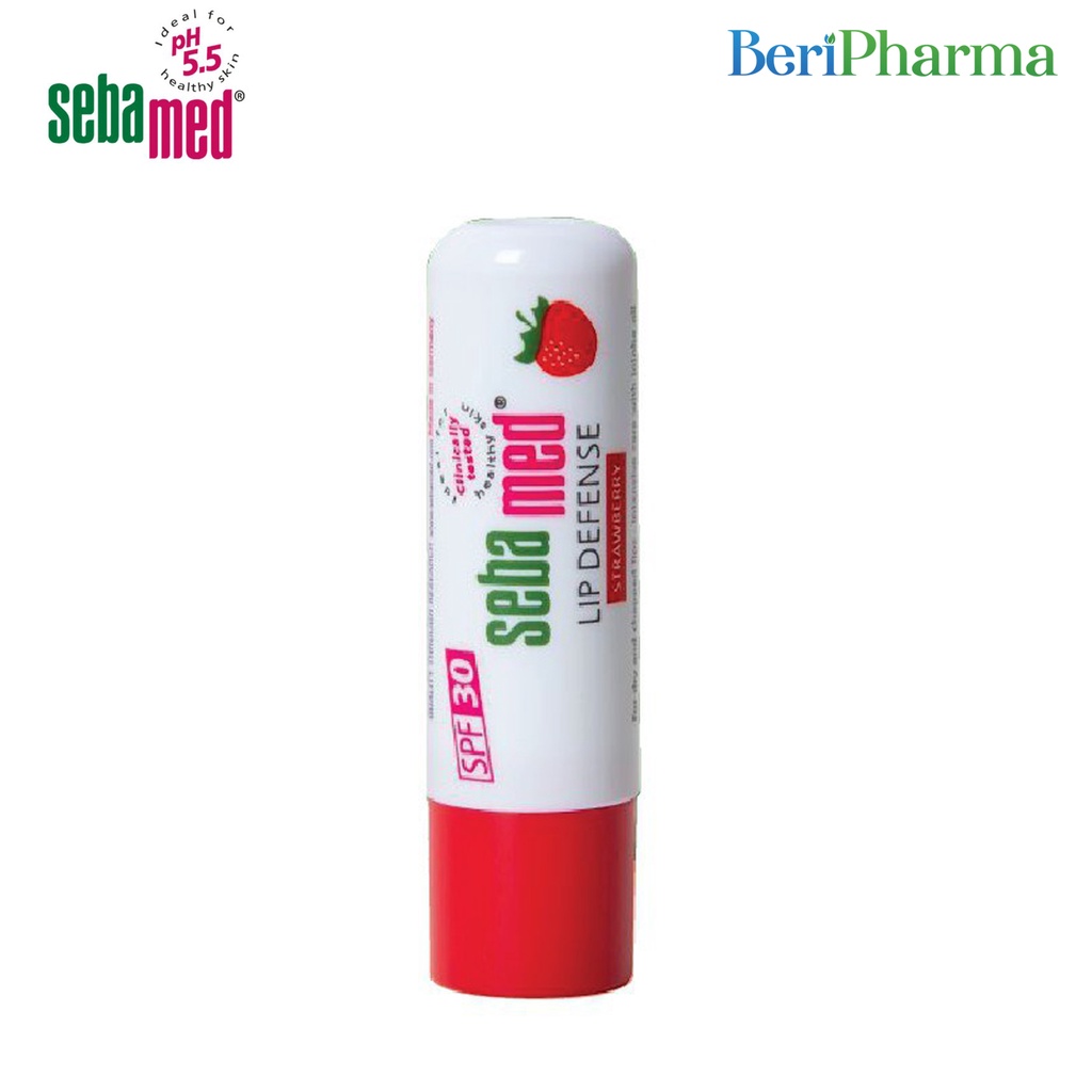 Sebamed Son Dưỡng, Giảm Khô Và Giảm Nứt Môi Hương Dâu pH5.5 (Màu Dâu) Sensitive Skin Lip Defense Strawberry 4.8g