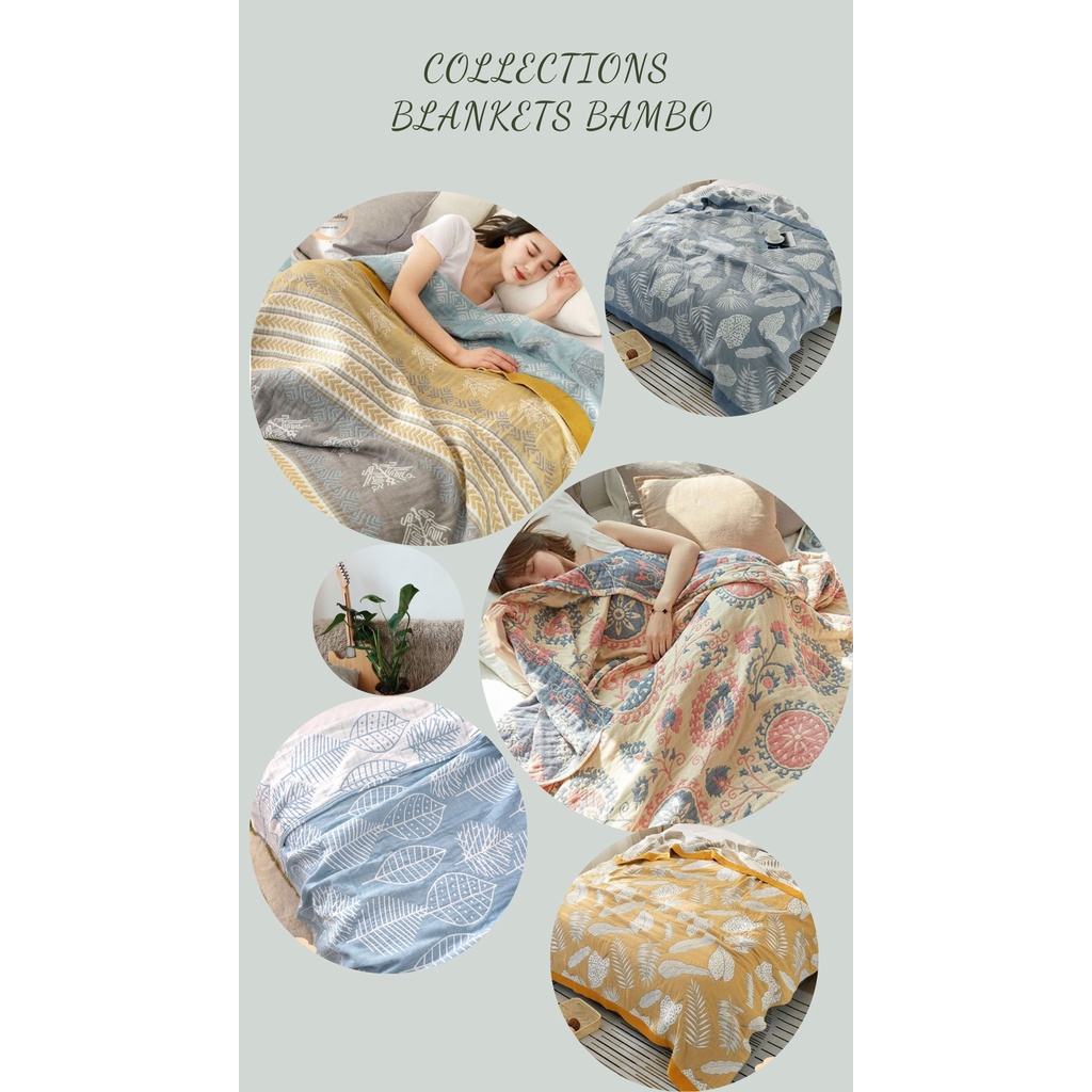 (2)TH Chăn văn phòng vải Xô Cotton Sợi Tre Organic Nature 100%
