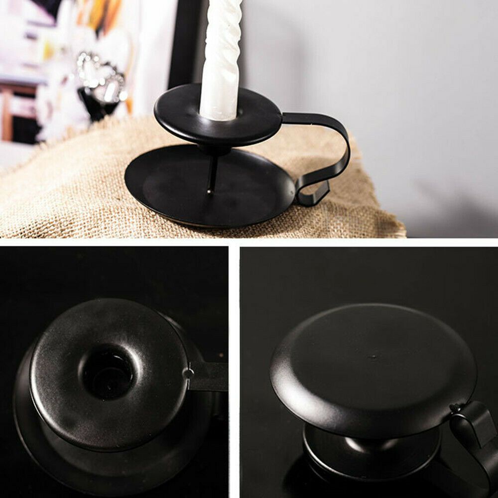 Giá đỡ nến bằng kim loại màu đen độc đáo trang trí bàn ăn