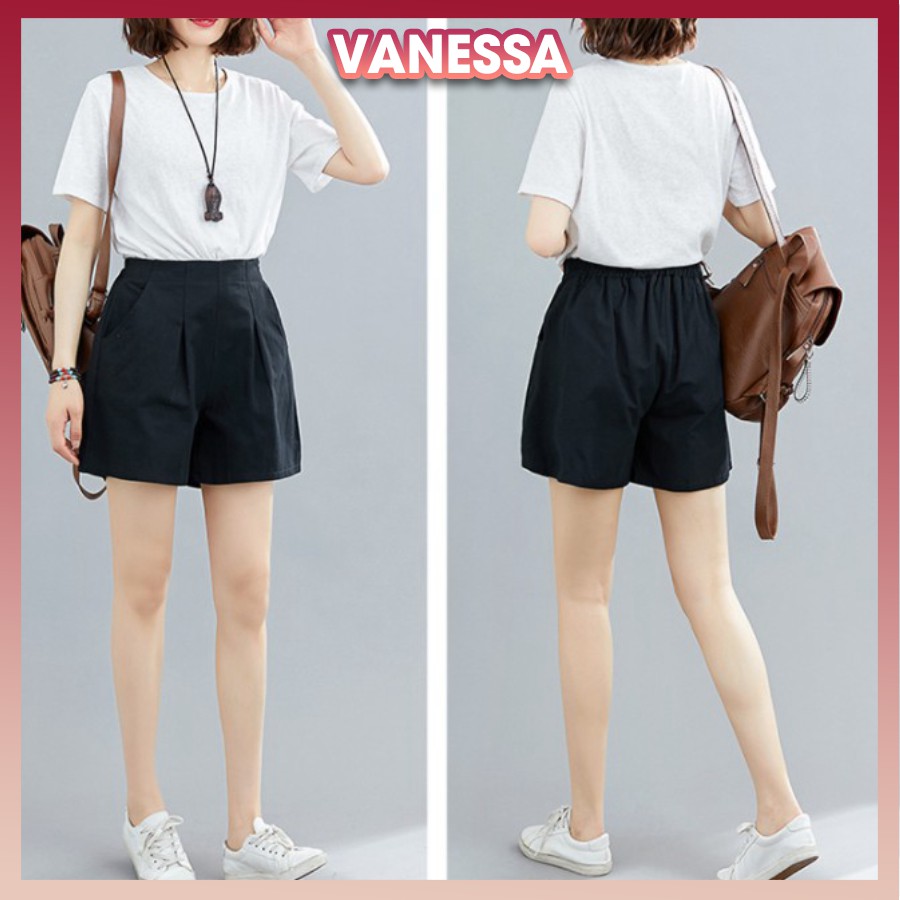 Quần short nữ cạp cao, chất liệu kaki bền mát, form trẻ trung, sang chảnh, quần đùi nữ Vanessa Stylish QNH.48