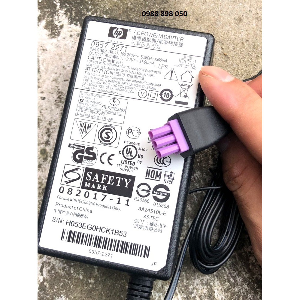 Adapter Nguồn 32v 1560ma Original Cho HP Scanjet Enterprise Flow 7000 S2 Connector Size: 3 Pin bảo hành 12 tháng