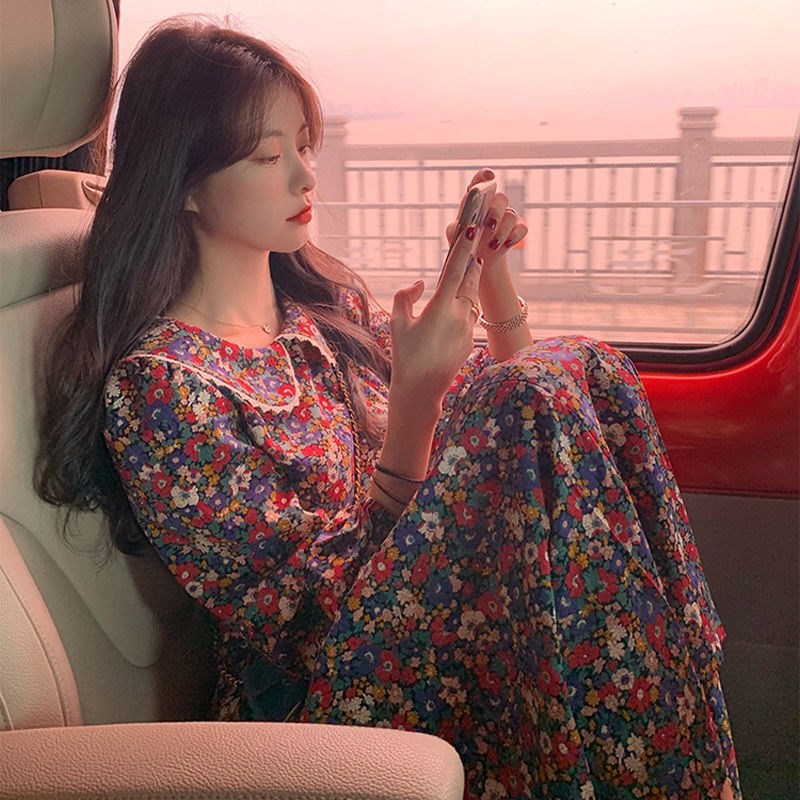 Váy Hoa Đỏ ⚡️ẢNH THẬT⚡️ Đầm Chất Voan Mát Dáng Dài Cực Xinh